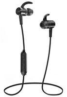 Bluetooth Headphones ZAOX Sports Wireless Earbuds 9 Hours 4.2 Magnetic Lightweight & Fast Pairing (cVc 6.0 Noise Cancelling Mic, Snug Silicon Earphones, Magnetic Design) (Black)