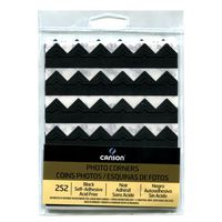 Self-Adhesive Photo Corners Black 252/Pk 6/Pk