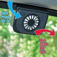 Ugthe Solar Powered Car Window Air Vent Fan Energy Saving Auto Cooling Ventilator