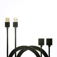 [2 - Pack, 2.6ft ] Nylon Braided Magnetic USB Charger Cable. (Black)