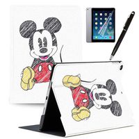 LJX iPad 7th Generation 10.2" 2019 Case Mickey Minnie Mouse Cute Cartoon Cover PU Leather Stand Protection Smart Auto Sleep/Wake Shell Compatible for Apple iPad 10.2 inch 2019#A