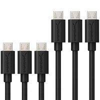 Sabrent [6-Pack] 22AWG Premium Micro USB Cables (X3-3ft + X3-1ft) High Speed USB 2.0 A Male to Micro B Sync and Charge Cables [Black] (CB-U631)