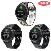 Junboer Compatible Garmin Fenix 5 Straps Band, Easy Fit 22mm Width Soft Silicone Watch Bands Sport Replacement for Garmin Fenix 5/Fenix 5 Plus/Forerunner 935/Fenix 6/Fenix 6 Pro (Not Fit Fenix 5X 5S)