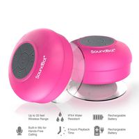 SoundBot SB510 HD Water Proof Bluetooth 3.0 Speaker, Mini Water Resistant Wireless Shower Speaker, Handsfree Portable Speakerphone with Built-in Mic