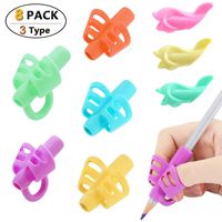 Pencil Grips, Wiisdatek Ergonomic Training Children Pencil Holder Pen Writing Aid Grip Posture Correction Tool for Kids Children Toddlers Adults for Lefties or Righties (8PCS)