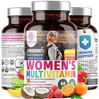 N1N Women's Daily Multivitamin, Premium Multimineral Supplement [Immune Support], 37 Vitamins & Minerals. Magnesium, Biotin, Zinc, Chromium, Calcium, Antioxidant, Heart & Breast Health (60 Caps)