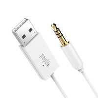 BlueStream Paplio Bluetooth Handsfree Adapter - Bluetooth Receiver with 3.5mm AUX for Music / Navigation Streaming and Microphone for Calls (White)