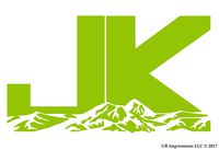 LGrn JK Mountains Decal Vinyl Sticker Graphics|UR Impressions|for Jeep Wrangler 4x4 Unlimited Sahara Rubicon Moab Overland Arctic SUV Walls Windows Laptop|Lime Green|7.5 X 4.4 inch|URI482-LG
