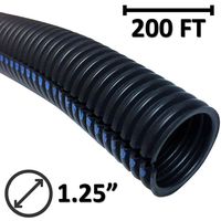 Electriduct 1.25" Flame Retardant Polypropylene Split Wire Loom Tubing Corrugated Conduit - 200 Feet - Black