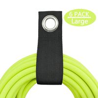 Garage Storage and Organizer for Extension Cord, Cable, Hose, Rope and Tool, Suitable for Garage, Home, Shop, Boat and RV (6 Pack - L) - Black