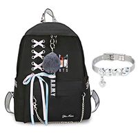 Youyouchard BTS Backpack for Women Girls for Laptop Hiking Travel with A BTS Bracelet (Z: SUGA)
