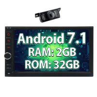 Android 7.1 Nougat OS 2GB+32GB Car Stereo Bluetooth Car Radio Sat Nav 7" 1024600 Touch Screen 2Din Head Unit Support DAB+ Mirrorlink AV OUT WIFI Bluetooth AUX USB/SD OBD2 DAB+ SWC 1080P video Cam-In