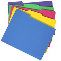 AmazonBasics 3 Tab Heavyweight Manila File Folders, Letter Size, Assorted Colors, 50/Box
