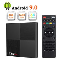 Android 9.0 TV Box, T95 Mini Android Box 2GB RAM 16GB ROM H6 Quadcore Smart TV Box 2.4GHz WiFi 3D 6K Streaming Media Player