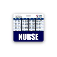 Nurse Badge Buddy Horizontal w/Height & Weight Conversion Charts (Navy Blue)