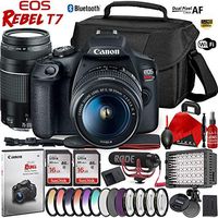 Canon EOS Rebel T7 DSLR Camera with 18-55mm Lens - 24.1 MegaPixel - HD Video - Wi-Fi with 75-300mm Lens Video Kit