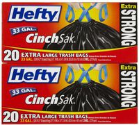 Hefty E86725 33 Gallon Cinch Sak® Large Trash Bags 20 Count