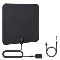 TV Antenna, 2019 Newest HDTV Indoor Digital Amplified Antennas，50-80 Miles Long Range with Amplifier Signal Booster for 1080P 4K Free TV Channels, Amplified 13ft Coax Cable (Black-1)