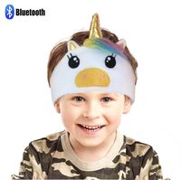 charlxee Kids Bluetooth Headphones Cozy and Foldable Headphone Headband Infant Headphones for Air Travel or Home-White Unicorn 