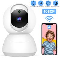 1080P WiFi Indoor Camera with Motion Detection Alarm Cry Monitoring Function Two-Way Voice Multi-User Sharing and Night Vision 10 Meters Home Security Camera with 3-Step Installation for Baby/Elder