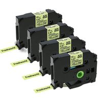 Compatible P-Touch Brother Standard Laminated TZe-C31 Label Tapes TZ-C31 TZC31, Replace for Brother PT-H100, PT-D210, PT-H110, PT-D400AD, PT-D600,Black on Yellow Fluorescent,1/2 Inches x 16Feet, 4Pack