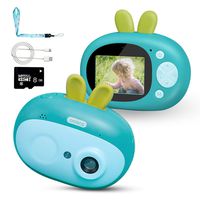 beiens Digital Video Camera for Kids, Selfie Dual Cameras, 2.0 inch HD IPS Screen, 800W, 1080P, USB Charge, SD Card Include, Best Birthday Toys for Girls and Boys (Rabbit Green)