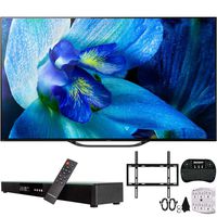 Sony XBR-55A8G 55-Inch BRAVIA OLED 4K HDR Smart TV (2019 Model) w/Soundbar Bundle Includes, Deco Gear Home Theater Surround Sound 31" Soundbar, Flat Wall Mount Kit for 45-90 inch TVs and More