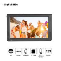 10 inch Portable Digital Television, Small 16:9 ATSC 1080P HD HDMI Video Player TFT LED TV Built-in Rechargeable Battery Support USB and TF Card for Car, Caravan, Camping, Outdoor or Kitchen