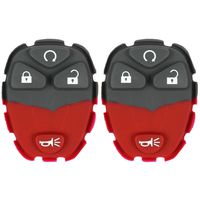 qualitykeylessplus Two Replacement 4 Button Remote Start Rubber Pads for GM Key Fob with FCC KOBGT04A Free KEYTAG