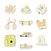 Vsco Cute Stickers 35 Pcs,Laptop and Water Bottle Decal Aesthetic Trendy Sticker Pack for Teens, Girls, Women Vinyl Stickers (Yellow)