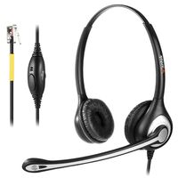 Wantek Corded Telephone Headset Dual with Noise Canceling Mic For Yealink T32G T38G T42G T46G T48G T21P T22P T28P T41P Avaya 1608 9608 9611G 9650 Grandstream Cisco Snom Panasonic KXT IP Phones(F602Y1)