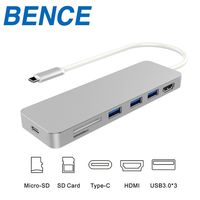 USB C Hub, BENCE USB C Adapter 3.1 with Type C Charging Port,HDMI Output, SD & Micro SD Card Reader, 3 USB 3.0 Ports for MacBook