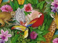 JUNGLE PARADISE ultra gloss 18"x417Gift Wrap Half Ream Roll (1 unit, 1 pack per unit.)