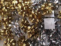 PEPPERLONELY Brand 20PC Metallic Christmas Confetti Gift Bows, Silver & Gold, Mini Size 1-1/4"