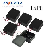 2-Slot D Size Battery Holder Contain Two Wires With Cover And Switch (15pc)