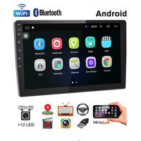 Car Stereo Double Din Android Navigation Stereo 10 Inch HD Touch Screen in Dash Car Stereo with Bluetooth GPS WiFi FM Radio Support Mirror Link, Steering Wheel Control, Rear View Camera/Dual USB