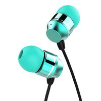 KWORLD In-Ear Earbud Wired Headphones designed for Music Listening, emphasis on Well-Balanced audio with 4 sizes of Bullet Shaped earbuds, made for all 3.5mm Interface Device, Green(S441)