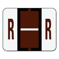 Smead BCCR Bar-Style Alphabetic Color-Coded Labels, Letter R, Brown/White Bar, 500 Labels per Roll (67088)