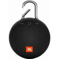 JBL Clip 3 Portable IPX7 Waterproof Wireless Bluetooth Speaker with Built-in Carabiner, Noise-Canceling Speakerphone and Microphone, Black (Renewed)