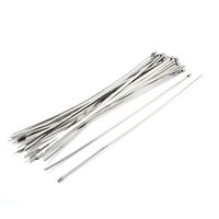 uxcell 50PCS 4.6mm x 400mm Stainless Steel Cable Pipe Tie Hoop Clamp