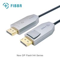 FIBBR DP Cable, Fiber Optic Displayport Cable Support 32.4 Gbps, 8k@60hz, 4K@144Hz, Male to Male Audio Video DP 1.4 Cable Slim and Flexible High Speed DP to DP Cable (6.6ft)