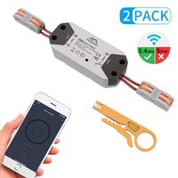 MoKo Smart WiFi Relay Switch, 2 Pack Wireless Smart On-Off Switch, 10A, Remote Control Light Switch Timer Controller for Household Appliance Compatible with Alexa, Google Home and IFTTT - Grey