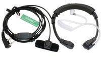 SUNDELY Flexible Throat Mic Headset/Earpiece with Finger PTT for HYT (Hytera) Radios Walkie Talkie TC-268 TC-270 TC-368G TC-380M 2-pin