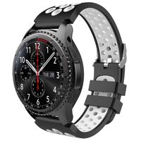 Dadanism Replacement Band Fit Gear S3, Soft Silicone Replacement Sporty Sport Smart Watch Band Wrist Straps for Samsung Gear S3 Frontier / S3 Classic/Galaxy Watch 46mm, Lightweight - Black & White