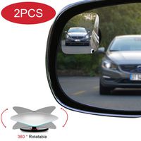 POMFW Blind Spot Mirror, Rearview Convex Adjustable Side Mirrors, Frameless Sway Rotate Wide Angle Rear View Mirror HD Glass Fan Shape Stick-on 3M Adhesive for SUV Car Truck Van Traffic Safety 2pcs