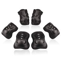 BOSONER Kids/Youth Knee Pad Elbow Pads Guards Protective Gear Set for Rollerblade Roller Skates Cycling BMX Bike Skateboard Inline Skatings Scooter Riding Sports (Black, Medium(9-15 Years))