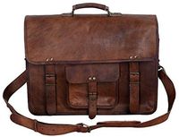 KPL 18 Inch Vintage Men's Brown Handmade Leather Briefcase Best Laptop Messenger Bag Satchel for Men Gifts for him (18 inch)
