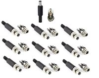 YXQ 5.5mm x 2.1mm 10Pcs Male DC Power Plug Solder Power Connector + 10Pcs Female DC Panel Socket Mount Adapter for Audio/Video/Phone/CCTV(10Pcs)