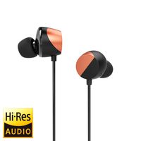 TUNAI Drum Hi-Resolution Audiophile in-Ear Earbud Headphones - Powerful Bass and Lively Sound Stage with Improved Noise Isolation; Comfortable for Workout, Running and Great for Gaming (Shine Orange)