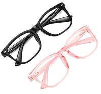 MEETSUN Blue Light Blocking Glasses, Anti Eye Strain Headache (Sleep Better),Computer Reading Glasses UV400 Transparent Lens (Black + Pink Frame/Spring Hinge, 53)